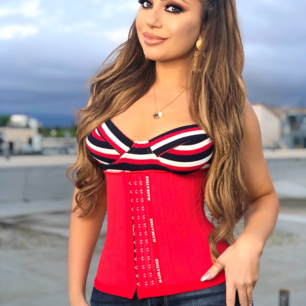 Red corset for a slimmer waist